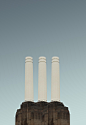 photo of three white pillars