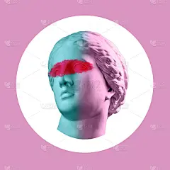 带有古代维纳斯半身像的现代概念艺术海报。当代艺术的拼贴画。