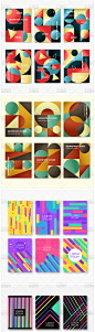 几何色块简洁封面卡片海报模板文本可编辑个性现代ai矢量设计素材-淘宝网