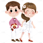 手绘婚礼新人头像贴纸4