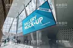 展览海报样机  - 源文件下载【酷图网】楼梯广告样机,巨幅海报样机,室外大型海报,展览展会海报,展览展会样机,海报样机