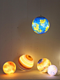星球吊灯星空行星商场大厅幼儿园游乐场餐厅吧台艺术圆球形树脂灯-淘宝网