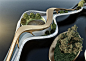 floating futuristic garden in sea 