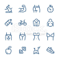 Fitness line icons royalty-free stock vector art