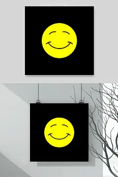 简约大气高端黑黄色表情包矢量素材-众图网