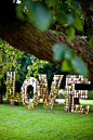 Shimmery Love Letters - Wedding Hanging Decor Prop Sign, Bespoke options available.