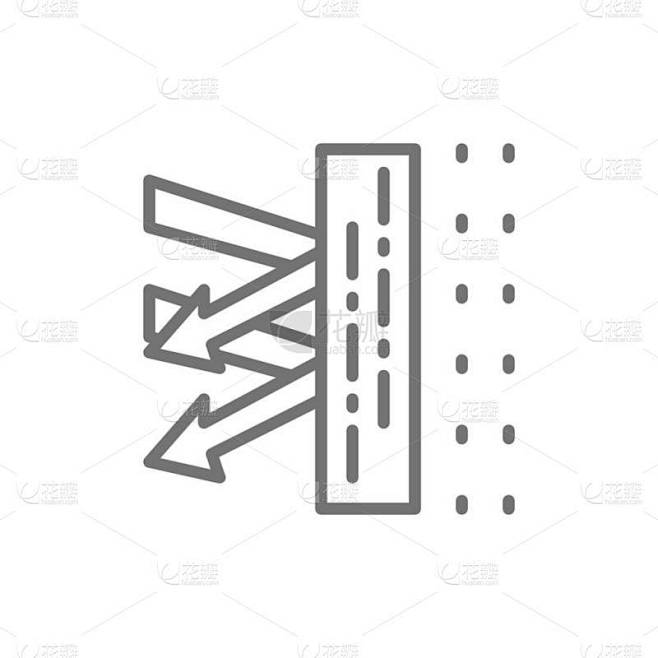 防水防风表面，隔热墙，节能线图标.