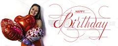生日快乐!生日气球。旗帜,贺卡