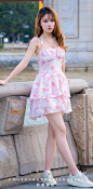 吊带花裙时尚美女 CR#聆听街拍 (6)