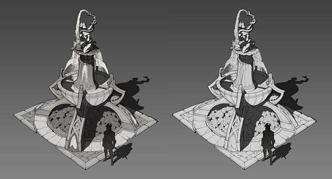 sketches of fountain...
