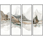 抽象水墨新中式风景山水装饰画复式楼现代简约意境沙发背景墙挂画-淘宝网