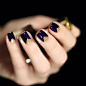 Deep purple + gold mani | #nailart #manicure: 