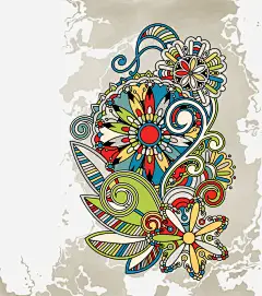 韩式花纹_新图网 https://ixintu.com 多彩 手绘 扁平话