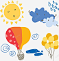 卡通太阳云朵气球 免抠png 设计图片 免费下载 页面网页 平面电商 创意素材