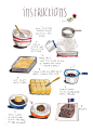 一组简单清新的美食食谱 by 澳大利亚艺术家 Felicita Sala #手绘# #美食# #创意·设计# #插画# 你今天做饭了吗？ ​​​​