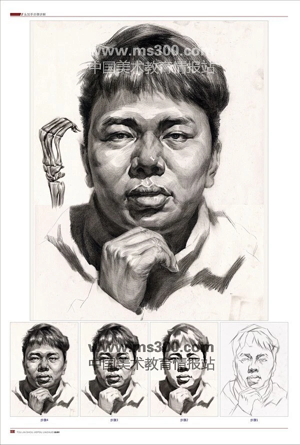 素描：《冲刺广州美术学院》头像刻画步骤讲解-花瓣网