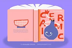 手绘扁平陶瓷艺术作品插图插画AI矢量设计素材素材
