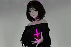 动漫2362x1575动漫动漫女孩原始人物黑发短发眼镜蓝色的眼睛看着查看器灰色背景图稿葵Ogata十字