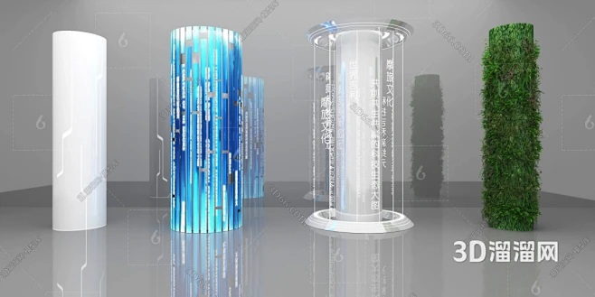 现代柱子3D模型