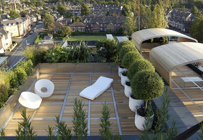 A penthouse terrace ...