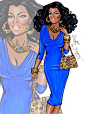 #Hayden Williams Fashion Illustrations #'Oprah X' by Hayden Williams