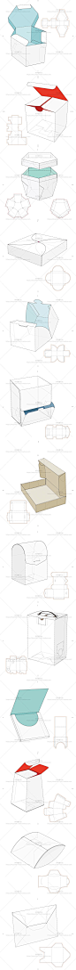 立体展开食品包装礼盒纸盒纸袋礼物刀模效果图矢量EPS设计素材-淘宝网