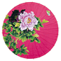 嫣红底牡丹，蝶恋花油纸伞