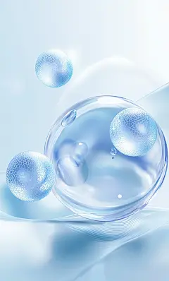 精华，精华球，水珠，成分，分子，背景