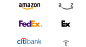 亚马逊的Logo大家都知道是一个笑脸，但是还隐藏了一个从a到z，代表着亚马逊便捷顺畅的服务。Fedex联邦快递作为一个快递公司的slogan是使命必达！使命必达就是快！EX中间的负形箭头。Citiback花旗银行，t上部的一个曲线与t构成了一把伞。银行嘛，安全很重要。