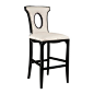 Alexis Barstool Black With White Bonded Leather | Modern Bar Chair by Sterling at Contemporary Modern Furniture  Warehouse