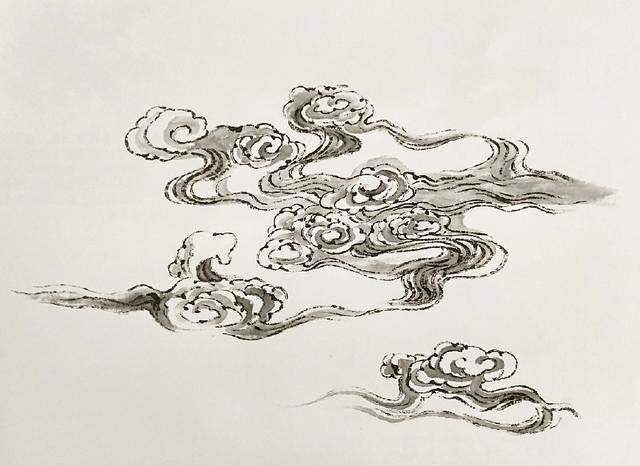 国画基础学习：云的画法“勾云法”和“染云法”
