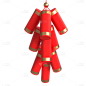 红色立体3D元宵节喜庆鞭炮元素