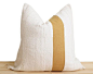 European Linen Decorative Pillow Cover Mustard | Etsy
