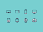 A set of electronic device icons. 

See them all on: http://dryicons.com/icon-packs/electronic-devices-icons-78?style_id=3