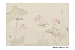 卡莎手绘中式水墨荷花墙纸客厅电视背景墙壁纸现代素雅卧室壁画-tmall.com天猫