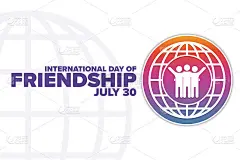 国际友谊日。7月30日。节日的概念。模板的背景，旗帜，卡片，海报与文字题词。向量EPS10插图。
