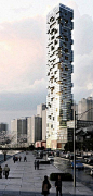 Chongqing River Tower, Chongqing, China by by Skidmore Owings & Merrill (SOM) Architects :: 70 floors, height 300m, proposal