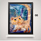 手绘猫咪宠物店有框墙壁画创意油画酒吧玄关儿童房装饰画挂画-淘宝网