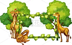 自然,长颈鹿,边框,分离着色,野生动物,图像,壁纸,艺术,设计,装饰