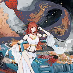 QQ飞车劳斯莱斯 小橘子插画艺术插画千景绘studio - 原创作品 -  