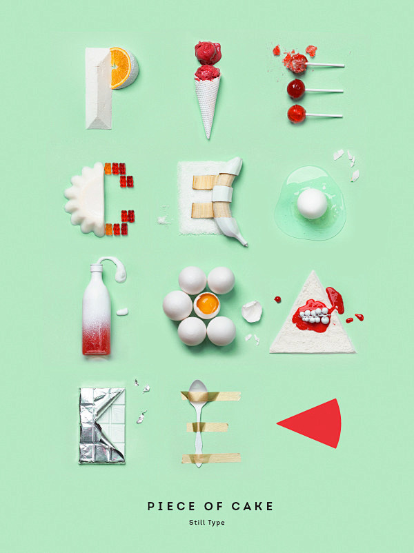 Piece of Cake创意字体海报设...