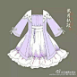 #当中国风邂逅洋装洛丽塔# 源见水印 侵删 服装设计 清新插画 创意古风@璟无chichu