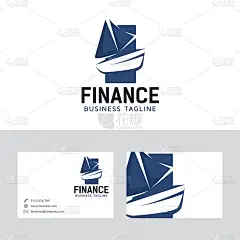 船金融矢量标志与名片模板