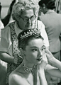 Audrey Hepburn. Behind the scenes of "Roman Holiday", 1953.