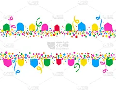 水平背景的党旗和彩色的点