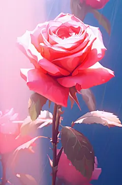 AI数字艺术情人节玫瑰花卉花朵植物插画