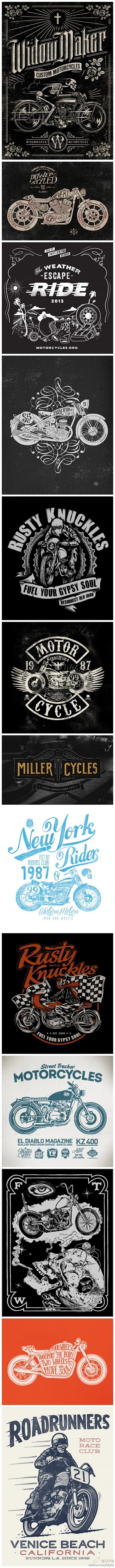 #设计赏析# “摩托车文化海报鉴” 从《逍遥骑士》到《摩托日记》，从《天若有情》到《烈火战车》，摩托，是狂野和粗犷的代名词。保持在路上，就肯定会看到前方与希望。#SKYUI#