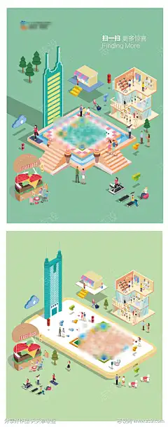 商场灯箱创意二维码海报-源文件库-ywjfx.cn