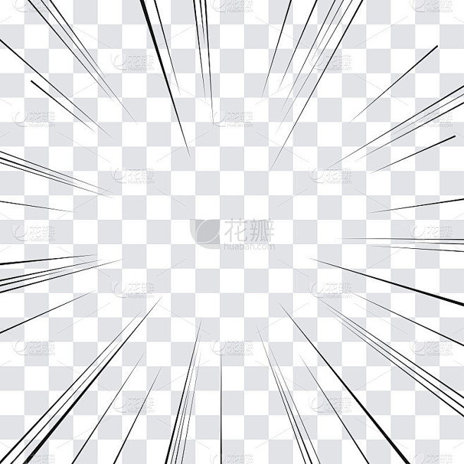 漫画速度线背景。向量孤立的插图。素材-花瓣网