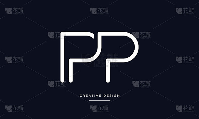 PP, P字母抽象图标标志字母组合